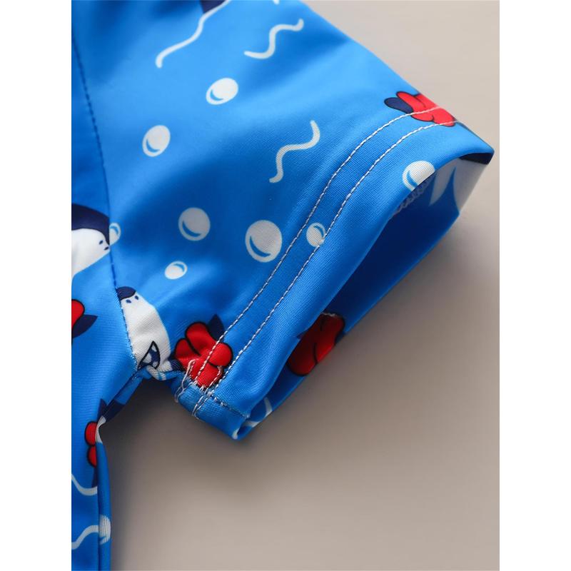 Product Introduction of Kid Boy Romper Swimsuit Short Sleeve Round Neck Cartoon Jumpsuit 22