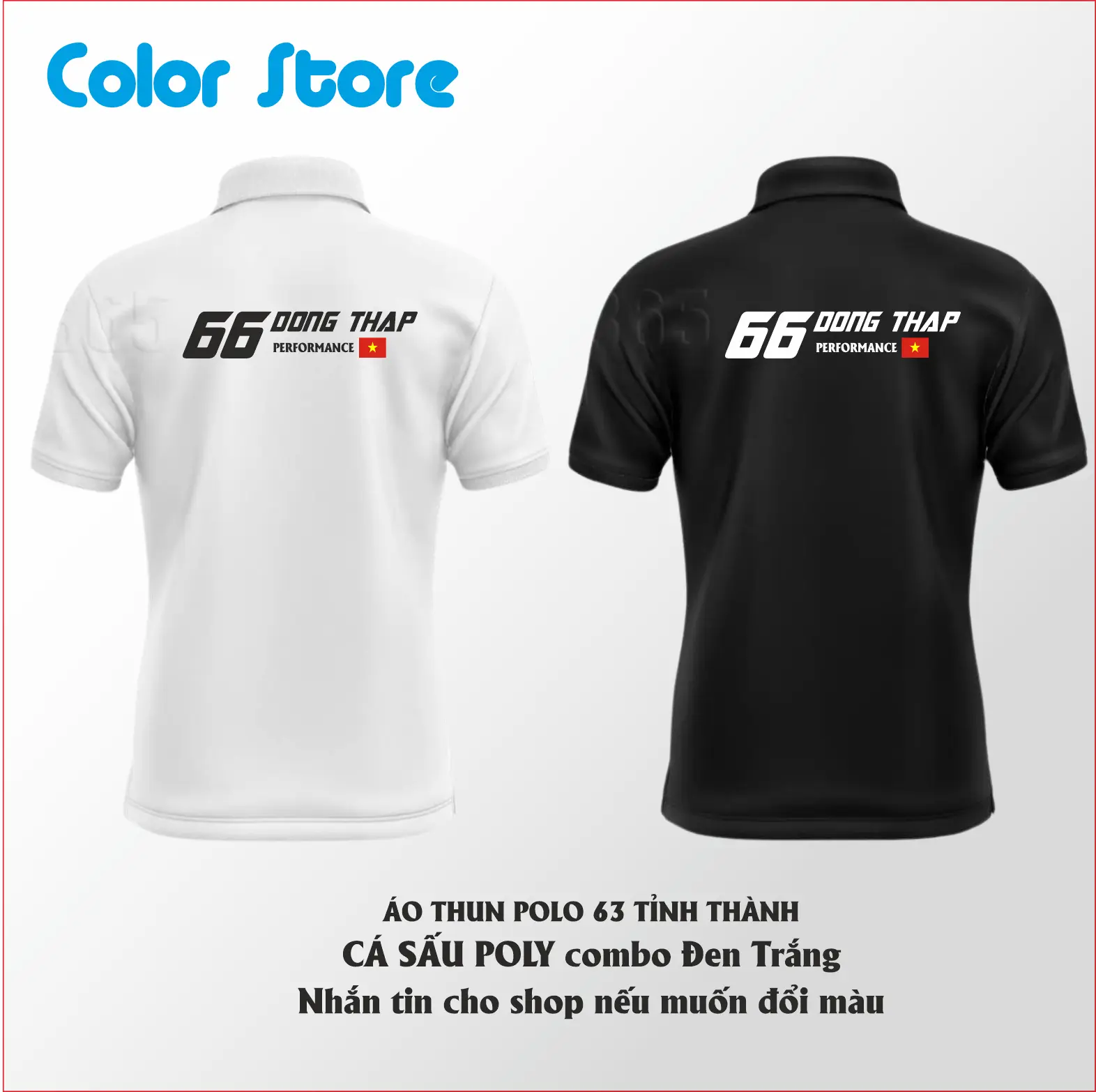 Áo Polo 66 DONG THAP PERFORMANCE (ghi chú bất kỳ kỳ tỉnh thành nào bạn muốn đặt)   - Áo polo COLOR STORE Có Cổ Ngắn Tay Menswear Nhung