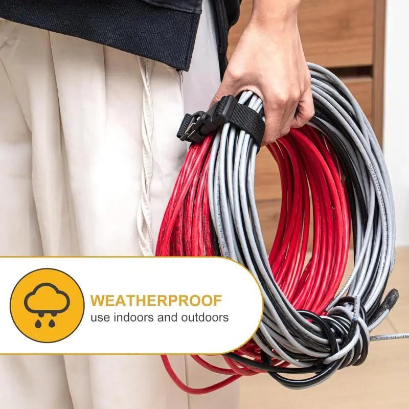 Adjustable Extension Cord Organizer with Triangle Clips, 4 Counts Storage Straps, Extension Cord Hanger for Men Workshop and Garage Organization 3