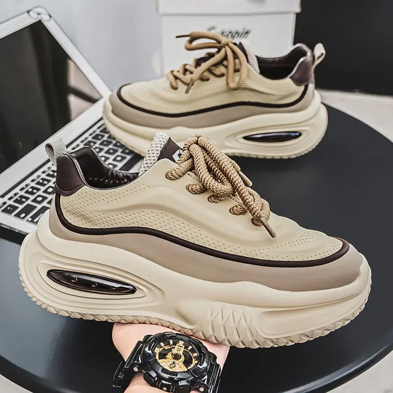 Q2M-XG-01 Giày Thể Thao Sneaker Nam Cao Cấp Da PU Đế Độn Tăng Chiều Cao 5cm Hách Dáng-Mặt Đế Ma Sát Tốt Chống Trơn Trượt