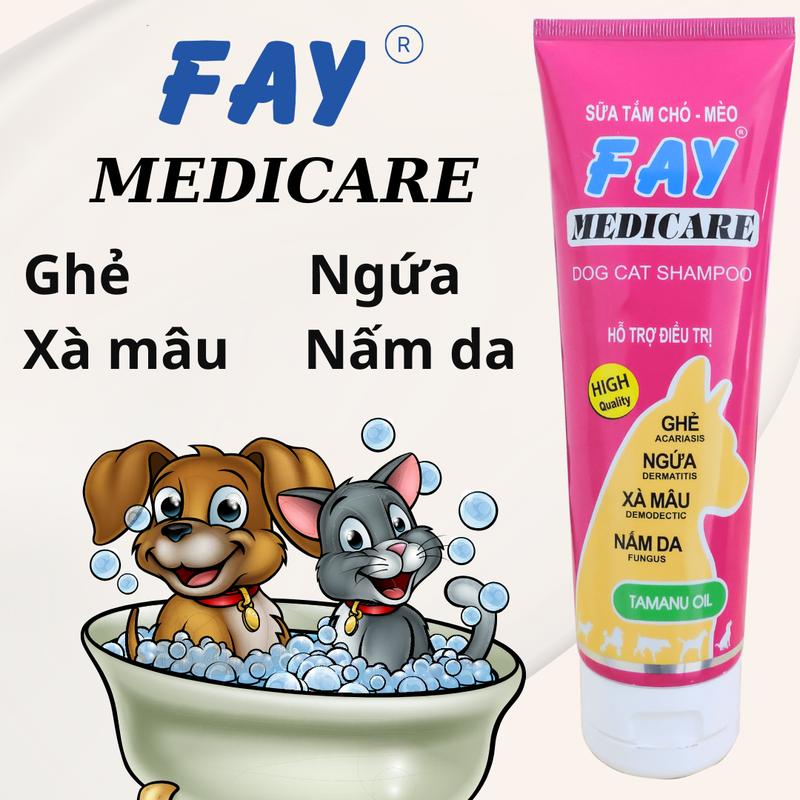 Sữa tắm FAY Medicare cho Chó Mèo bị Ghẻ, Xà Mâu, Nấm da, Ngứa - 290ml