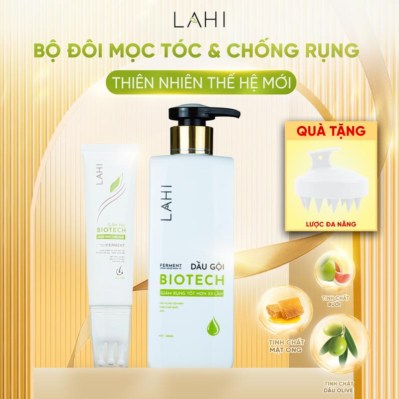 Combo Dầu gội  & Thanh lăn mọc tóc Mật Ong & Dầu Ô-liu LAHI - CHỐNG RỤNG TÓC - HỖ TRỢ MỌC TÓC - Tặng Lược Đa Năng.Hữu cơ. Kiểm soát dầu daug oil Nữ