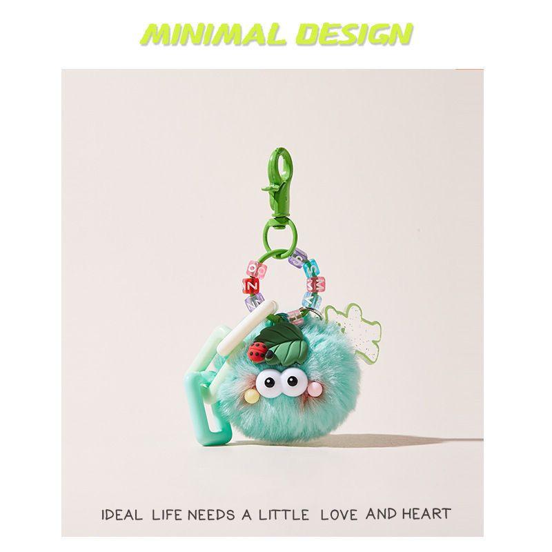 Product Introduction of Original Cute Blush Ladybug Car Briquette Schoolbag Handbag Pendant Plush Doll Pendant Key Ring Doll 6