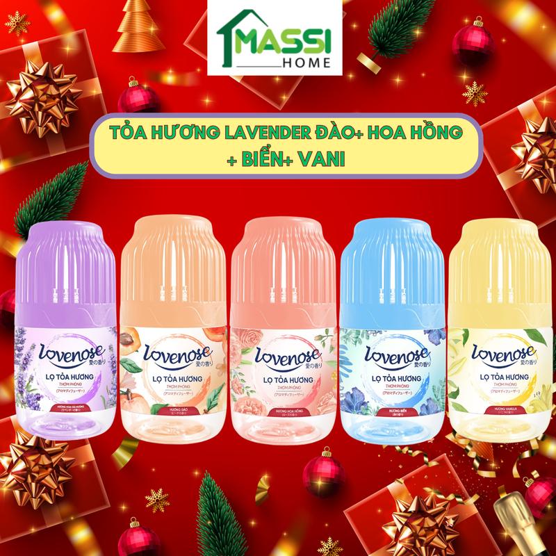 Lọ tỏa hương Lovenose hương thơm tự nhiên dễ chịu khử mùi sáp thơm phòng thế hệ mới siêu thơm 45 ngày, 180 mL Dầu Thơm Phòng