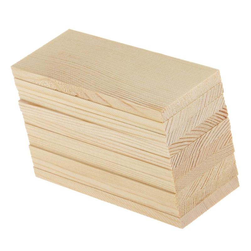 Bảng điều khiển hình chữ nhật bằng gỗ tự nhiên, Gói 10, 10cm, để làm mô hình và thủ công 5