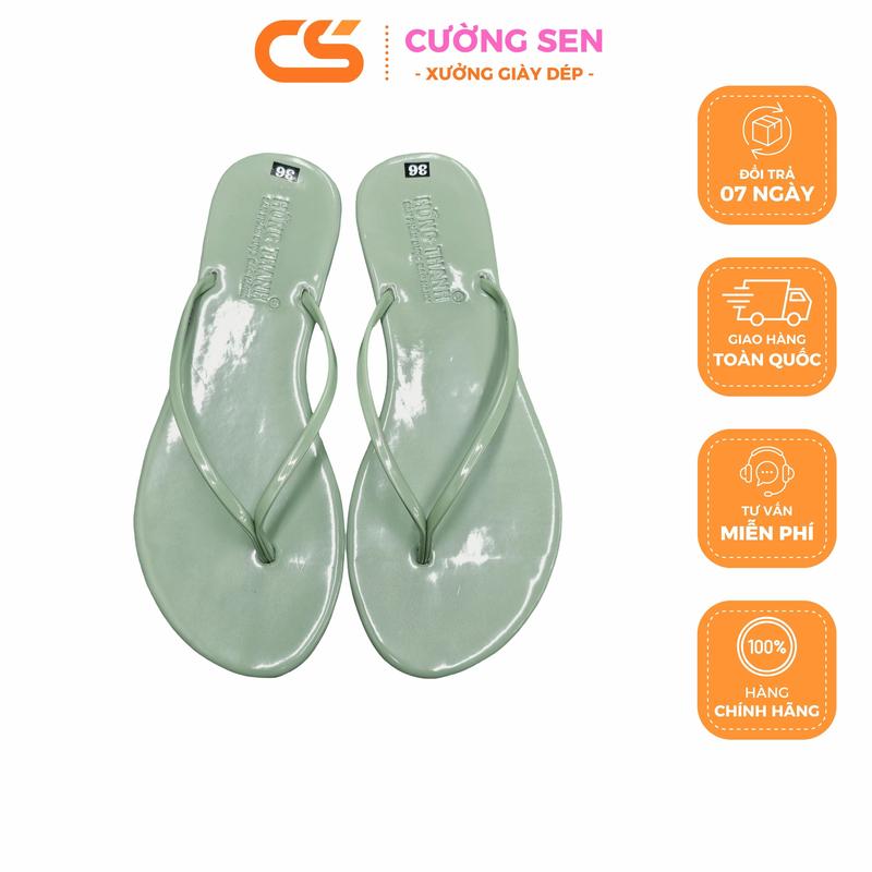 TH01-Dép lê HồngThạnhCS quai kẹp ,chất da bóng, đế tpr chống trơn trượt, có big size ,Cường Sen ,Mũi tròn, Nam DéP Sandal Đế Bằng Đồng . Mặt bọc