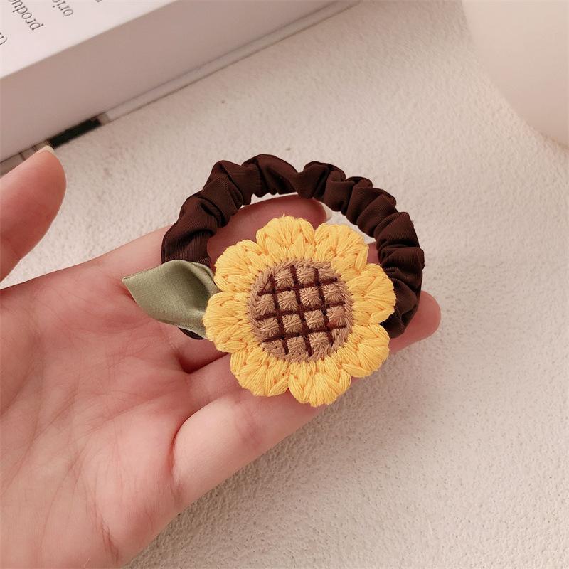 Product Introduction of Sunflower Hair Band Fresh Cute Hair Rope 5