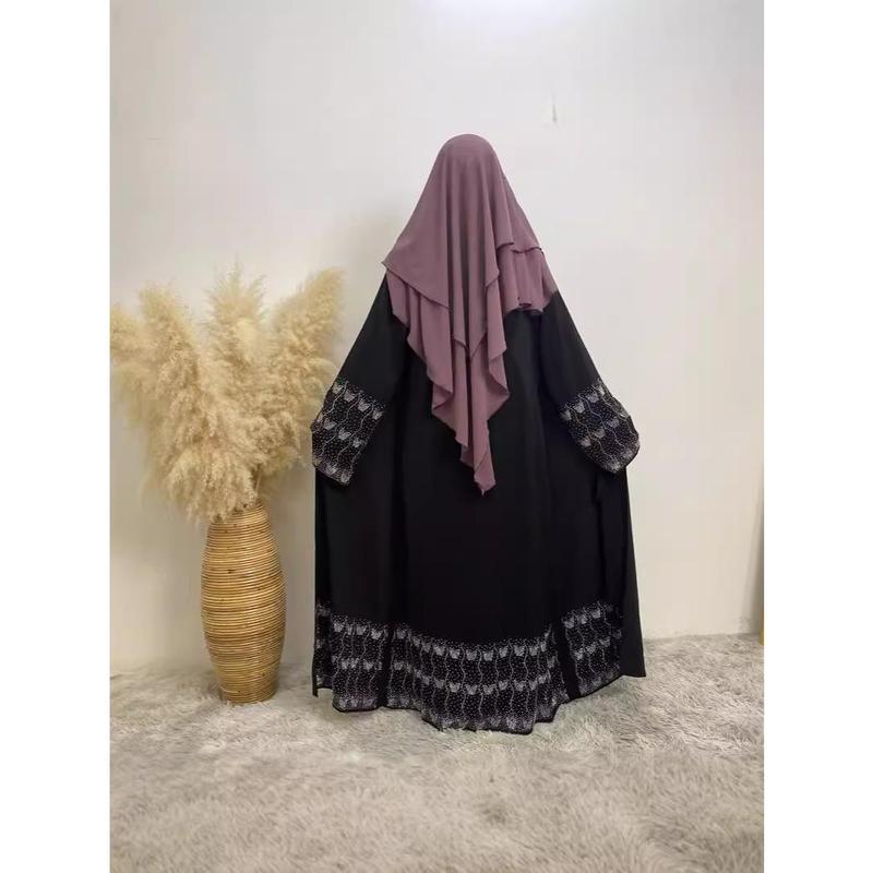 Trendy Muslim Slim Fit Cardigan with Pockets Fashion Middle Eastern Embroidered Abaya 1431 2