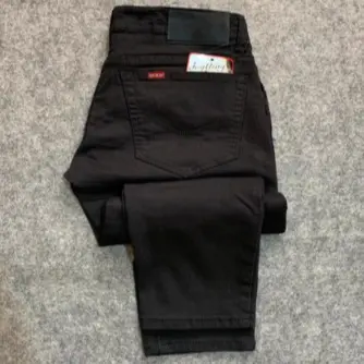 Skinny Jeans Stretchable Pants for Men 8809 Menswear Plain Denim Black