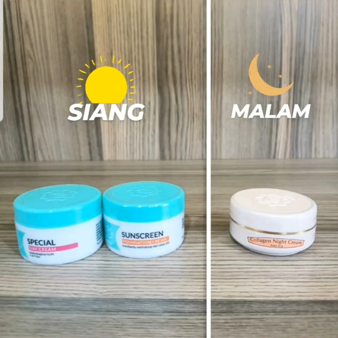 VIVA Paket Skincare Siang Malam (Sunscreen, Special day, Collagen night cream)