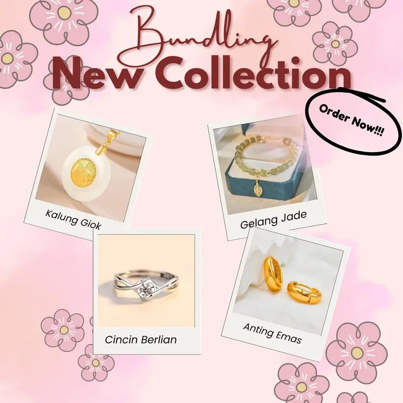 SPECIAL BUNDLING! Kalung Giok, Gelang Jade, Cincin Berlian, Anting Emas. 0