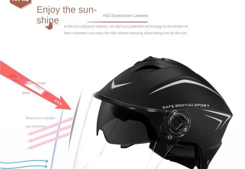 Product Introduction of New national standard certification electric vehicle helmet men and women summer four seasons battery motorcycle cap 9