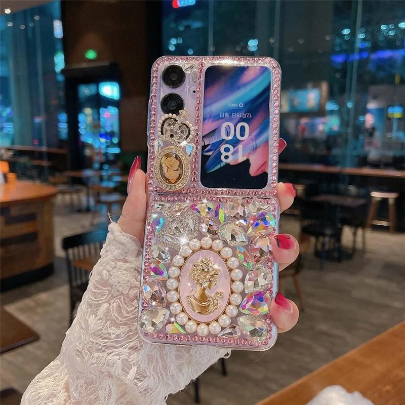 Ốp Điện Thoại kim cương sang trọng cho OPPO Find N2 Flip N3Flip N3 Flip 5G, nắp lưng chống sốc kim cương giả thời trang