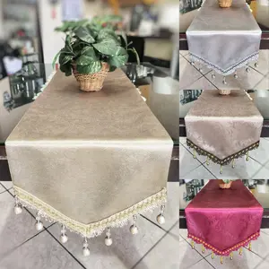 Taplak Meja Aesthetic / Estetik untuk Meja Tamu / Meja Makan 4 Kursi Renda  Green  Silver