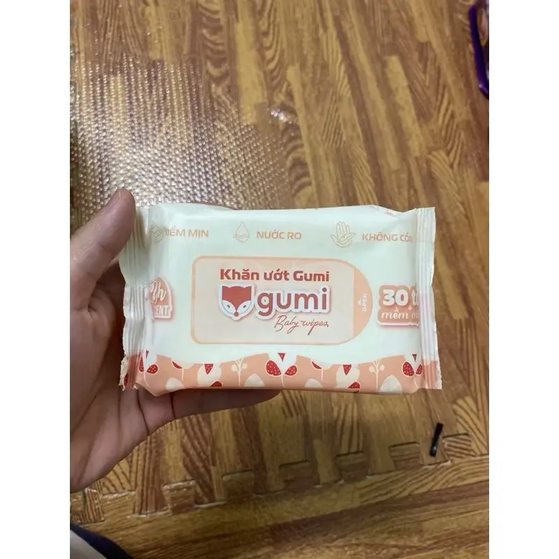 Khăn Ướt Gumi Cao Cấp Cho Em Bé Không Cồn - 1 Gói 30 Tờ