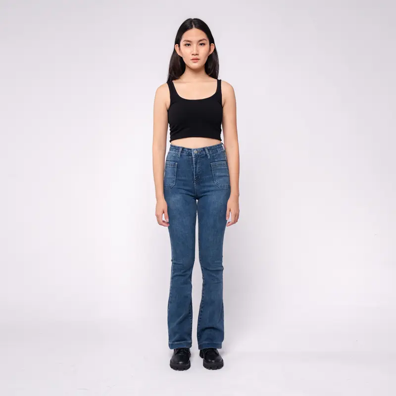 VIERLIN - Jeans 3318 3319 FLARE JEANS HW | JEANS HIGHWAIST JEANS BAGGY JEANS BOYFRIEND JEANS SKINNY JEANS CUTBRAY CELANA JEANS RIPPED JEANS KULOT JEANS WANITA FLARE JEANS LOOSE JEANS PANJANG JEANS HW 7