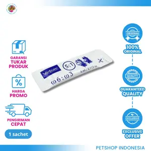 Virbac Megaderm 4ml Sachet - Vitamin Kulit dan Bulu untuk Kucing dan Anjing