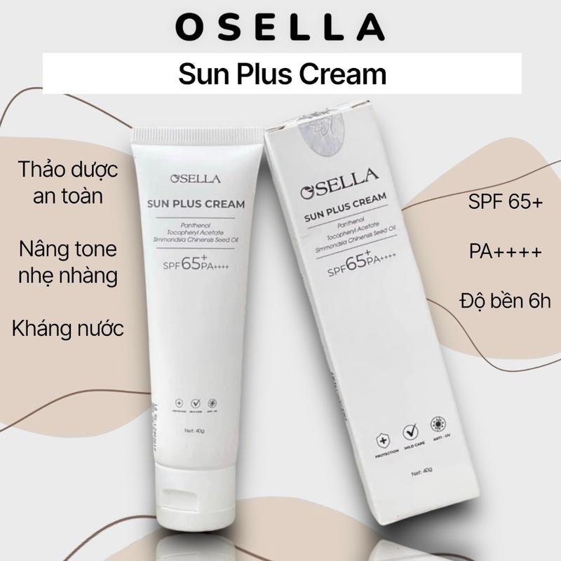 KEM CHỐNG NẮNG THUẦN CHAY THẢO DƯỢC OSELLA SUN PLUS CREAM 40GR SPF 65 HT store HCM