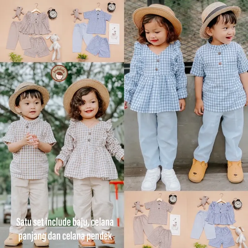 RAMIES Series Set Couple Anak / Setelan Baju Muslim Couple Anak 6bln-6tahun