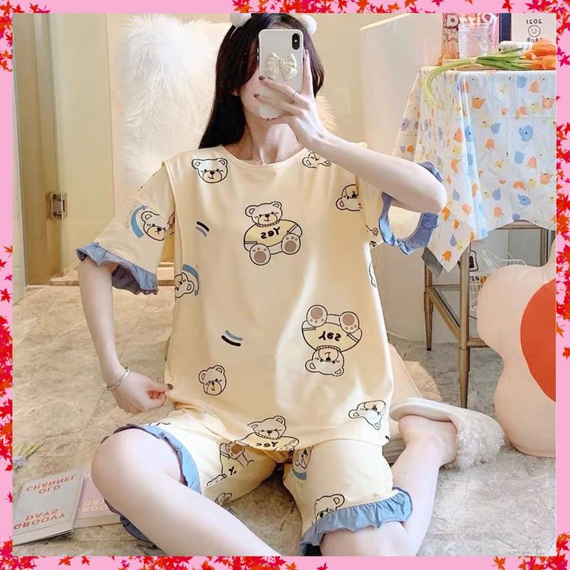  Đồ Bộ bầu -  sau sinh - cho con bú - chất liệu coton - mềm - mịn - mát   Lửng Lỡ Bèo Tay-Quần   