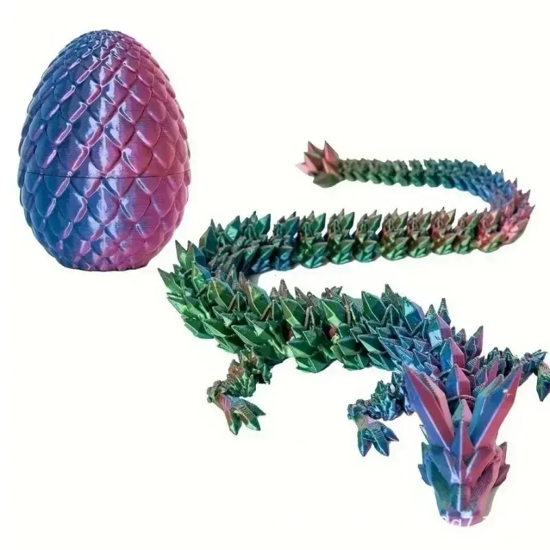 Trứng Rồng In 3D, Mẫu Rồng Có Khớp Nối Toàn Bộ, Có Thể Di Chuyển Và Có Thể Xoay Được, Đồ Chơi Trẻ Em, Trang Trí Để Bàn, 1 / 2 Cái Mô Hình Toy 8