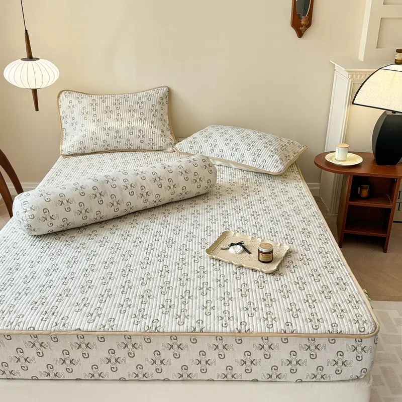 Bộ ga gối tencel lụa trần bông set Tencel lụa hàn ga gối trần bông tặng kèm vỏ ôm xinh xỉu 4