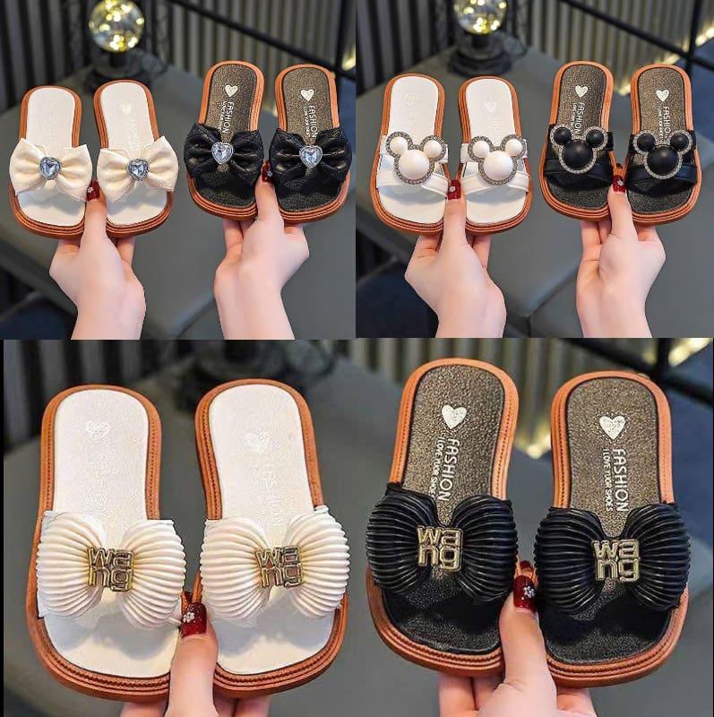 (FOM NHỎ- NEW)  Dép lê HOẠ TIẾT LƠ xinh cho bé gái cute kiểu dáng thời trang