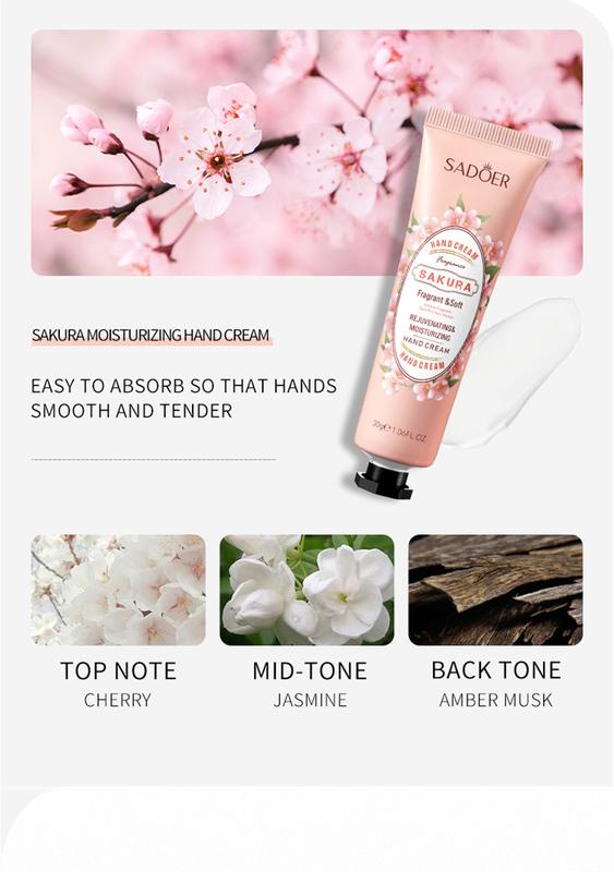 Product Introduction of SADOER 30g Moisturizing Hand Cream Anti-cracking Wrinkle Removal Whitening Nourishing Hand Care 23