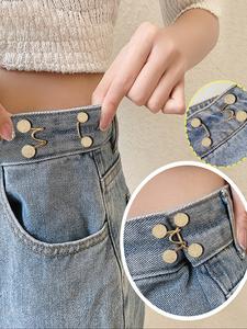 Correa de cintura ajustable con hebilla tipo alfiler de seguridad para pantalones, faldas y jeans; alfiler metálico de alta calidad anti‑exposición, accesorio de moda para hombres y mujeres