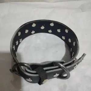 kalung anjing kulit ukuran besar panjang 45 cm lebar 3,5 cm accesories hewan peliharaan warna hitam