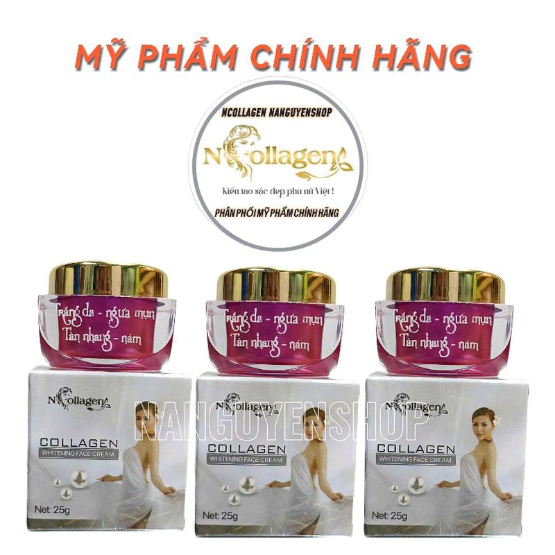 Combo 3 Kem Face Tím N Collagen 25gam - Dưỡng da trắng sáng hồng hào tự nhiên, kiềm dầu và bổ sung collagen cho da Skincare Làm Đẹp Da Dưỡng Ẩm Da Women Nữ Chăm Sóc Da kemduong forencos kemngay
