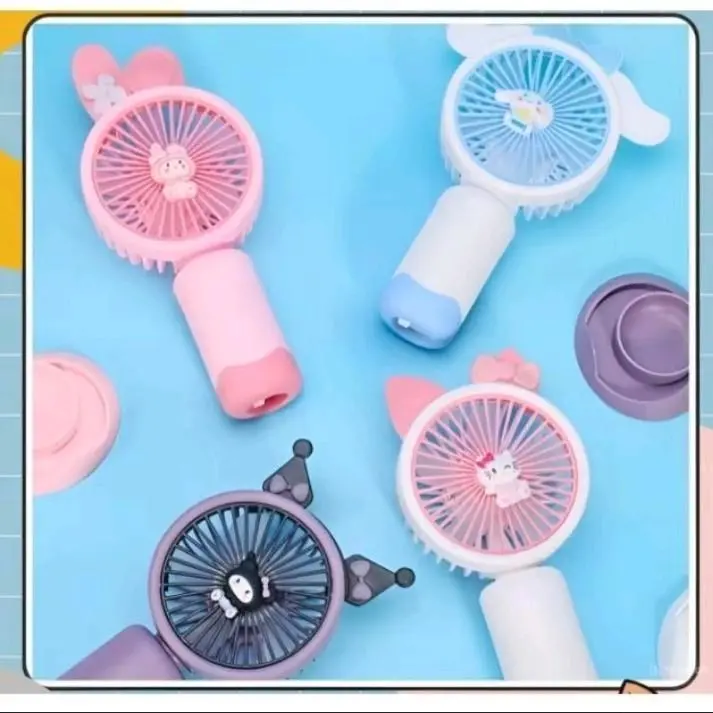 Kipas Angin Portabel USB Karakter Sanrio Kuromi Cinnomonrol / Kipas Angin Genggam Berkarakter 5