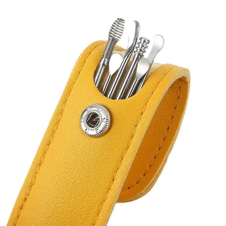 Creative Ear Digging Spoon 6-piece Set Portable Box Ear Digging Set Household Adult Spiral Spring Ear Spoon
