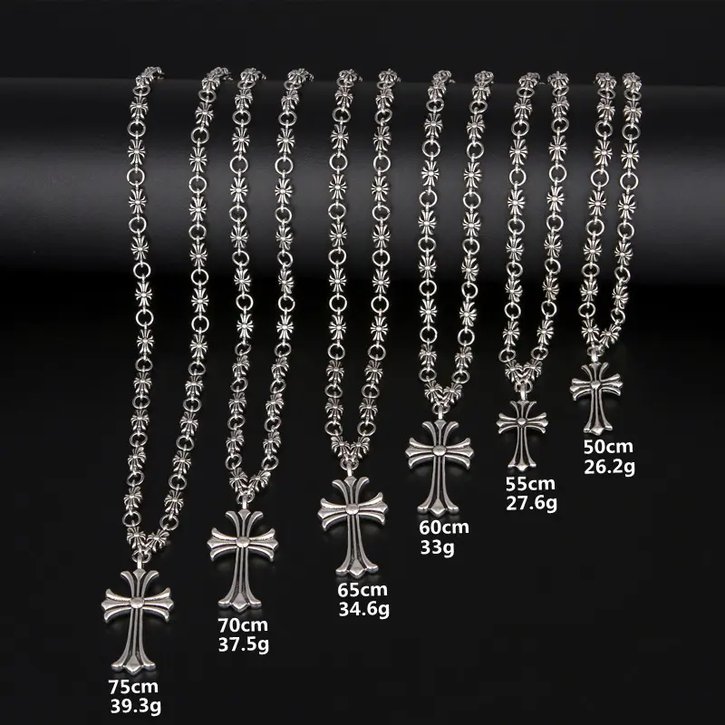 Cross Necklace Ornament Punk Men's and Women's Retro Necklace Personality Casting CROX Pendant