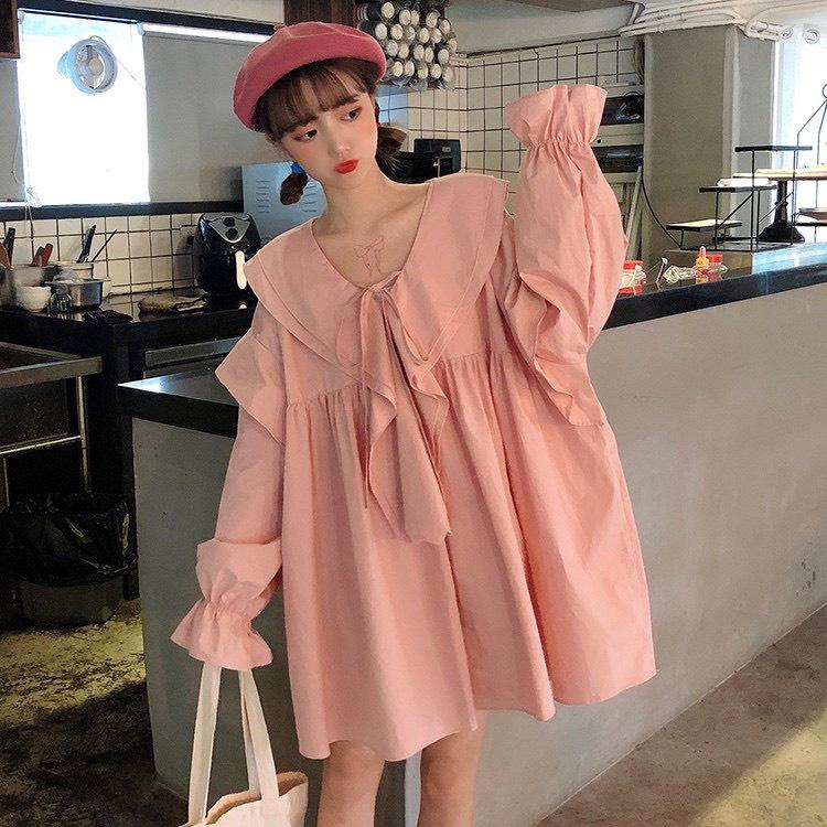 Ao sơ mi  babydoll Nữ siêu xinh Top đầu cho nàng năng động với 4 màu 4250