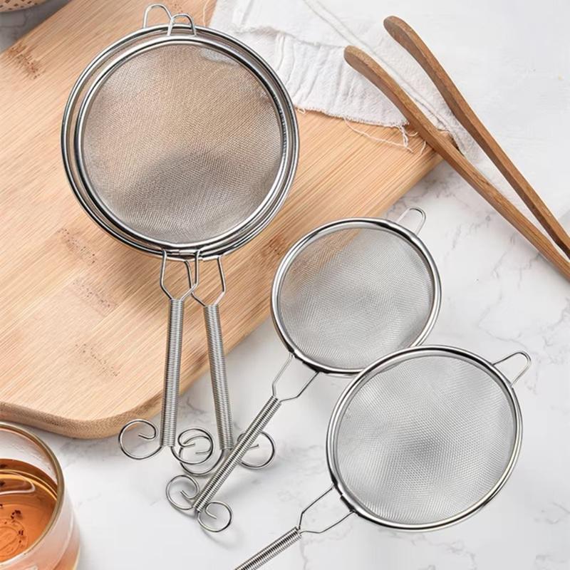 Product Introduction of New Stainless Steel Wire Fine Mesh Flour Sieve Portable Wire Mesh Filter Tea Strainer Colander Kitchen Tools Coffee Matcha Powder Filter 15