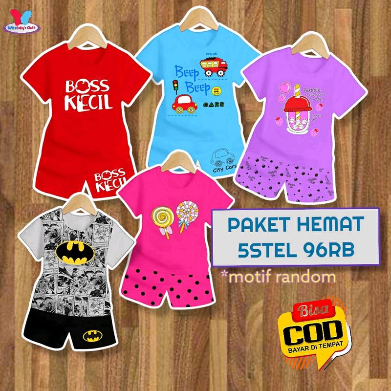 PROMO CUCI GUDANG SETELAN BAJU ANAK UNISEX CEWEK COWOK USIA 0 1 2 3 4 TAHUN BAHAN KATUN PE HALUS ADEM LEMBUT DAN NYAMAN Perempuan Laki 1