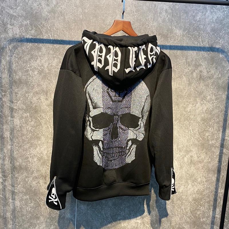 Áo khoác nỉ đầu lâu tím kim tuyến phong cách boy phố, girl phố, trẻ trung năng động Dài Tay Menswear Hoodie Tim