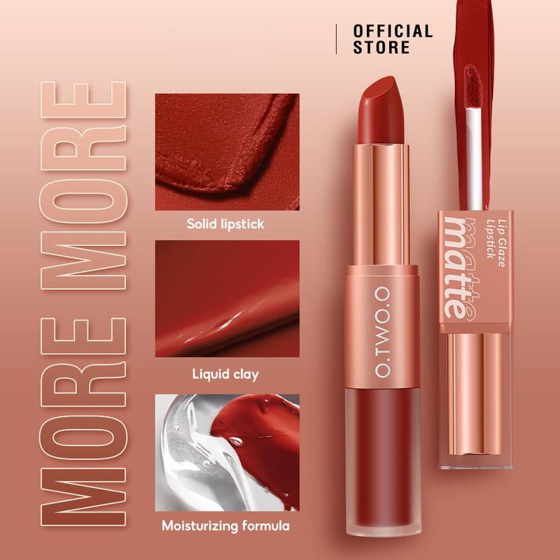 【COD】O.TW O.O 2-in-1 Soft Mist Double Sided Lip Mud Lipstick Waterproof Non Stick Cup Non Graduated Cup Velvet Mist Lipstick 1
