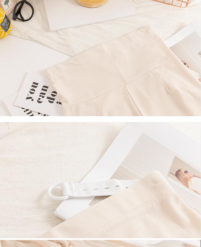 P69868# Pregnancy Pants Thin High Waist Wide Leg Bell Bottom Trousers Outerwear Summer Casual Pregnant Pants 6