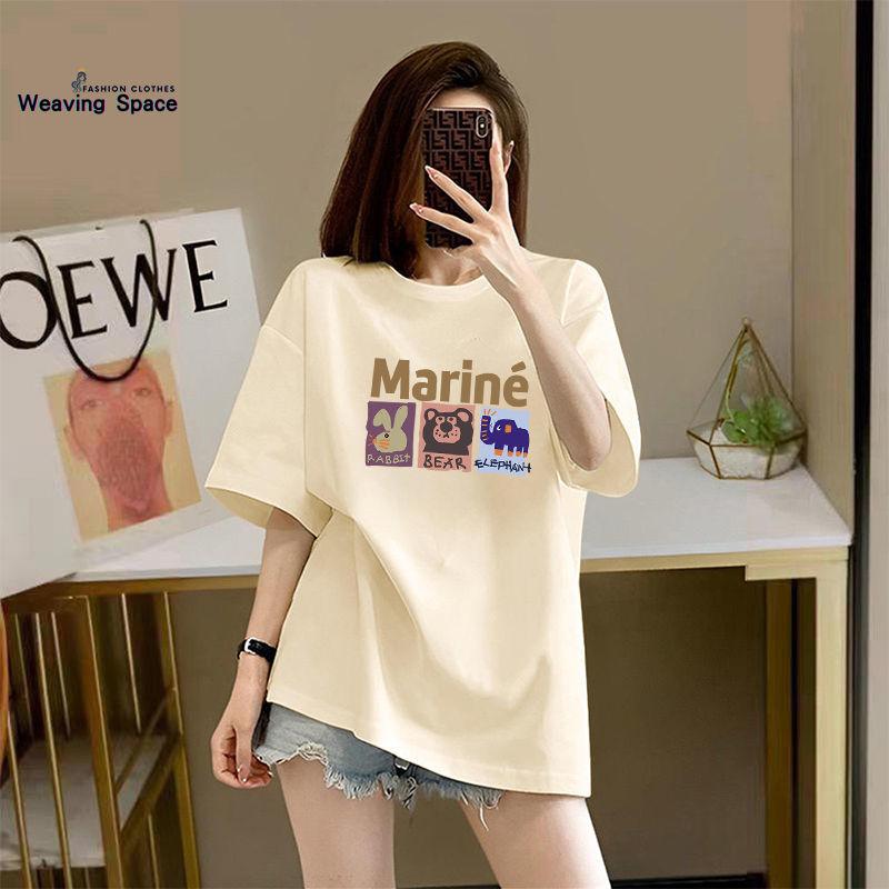Product Introduction of Áo Thun Cotton Ngắn Tay, Dành Cho Nữ, Dáng Rộng Vừa Vặn, Thiết Kế In Hình, Dài Trung Bình Và Dài, Mỏng, Áo Hàng Mới Về 9