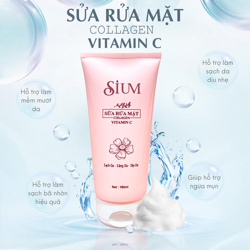 Sữa Rửa Mặt Collagen Vitamin C - Hỗ Trợ Làm Sạch Da - Chăm Sóc Da Làm Đẹp Da Skincare Nữ Women