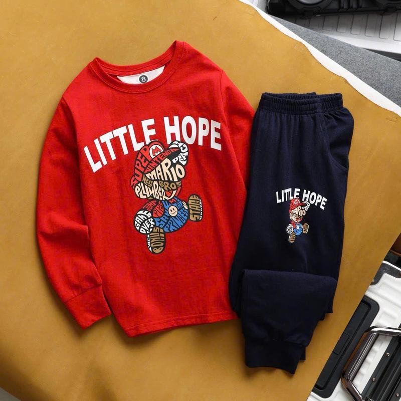 Deal Shock _ Bộ Quần Áo Dài Tay Thu Đông Bé Trai Bé Gái Size Đại 45Kg 10 Tuổi - Chất Cotton Mềm Mát Thấm Hút Mồ Hôi - Bộ RT