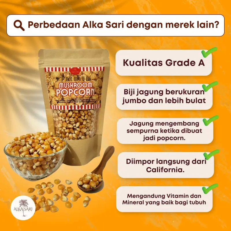 Jagung Popcorn Jumbo Mushroom Alka Sari Food Snacks 3
