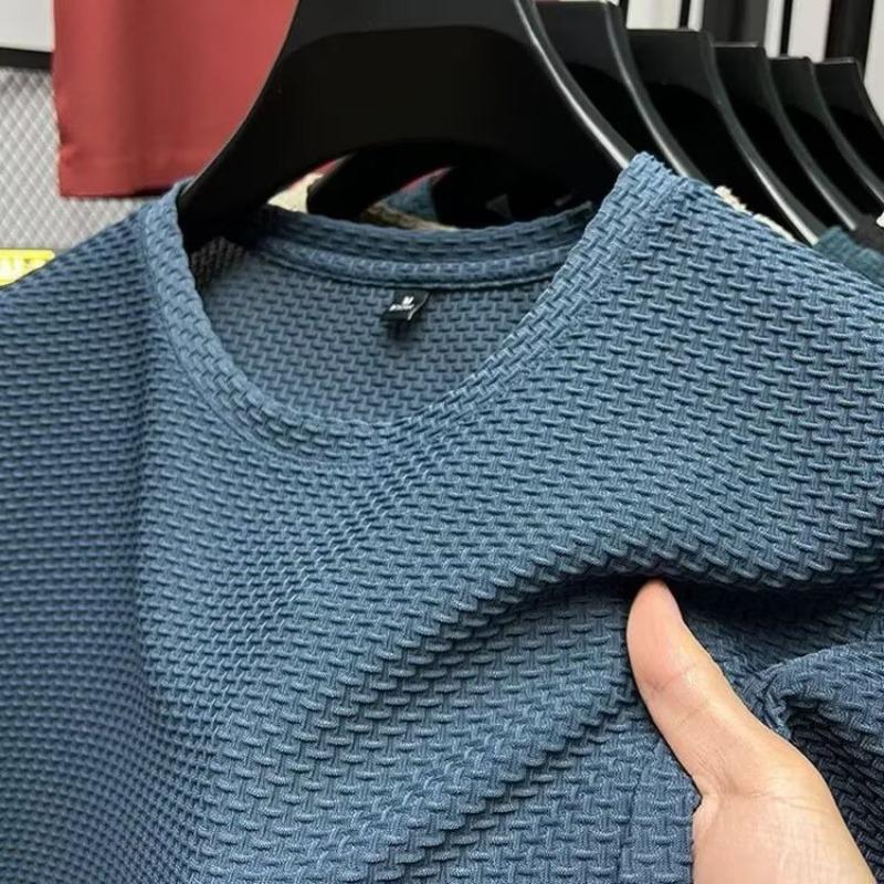 Product Introduction of M-8XL Korean Fashion Ice Silk T Shirt Men Plus Size Top Basic Casual Loose Short Sleeve Oversized Tee 5