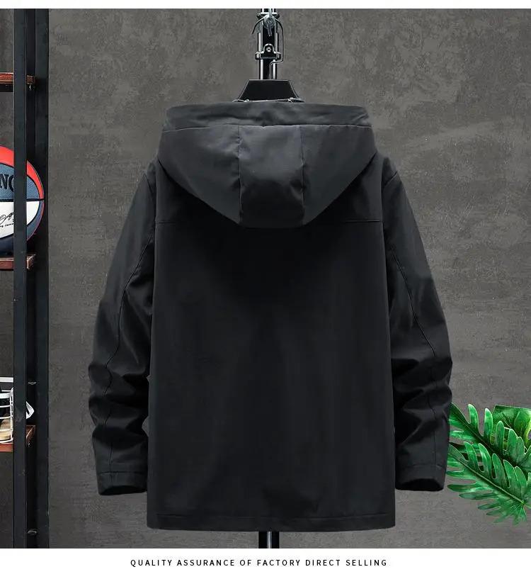 Product Introduction of Casual Men's Hooded Bomber Jacket Windbreaker Coat 2023 Autumn Outwear Menswear Tops Lingerie Longsleeve Pocket Operator 19