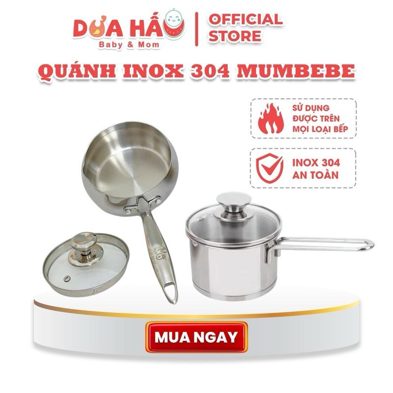 MumBebe | Coco Bear | Okby Nồi Quánh Inox 304 Size 14cm & 16cm Kèm Hấp Quánh Bột Cháo Xào An Toàn Cho Bé Tiện Lợi Kem Dùng Mọi Loại Bếp
