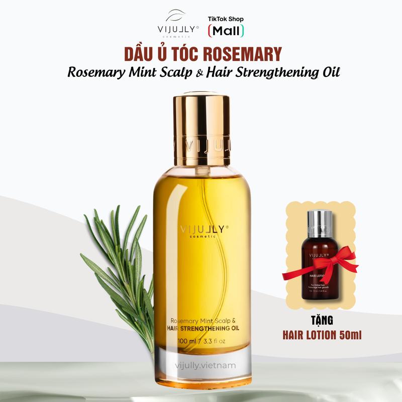 [MỚI] Dầu ủ nuôi dưỡng tóc ViJully - Rosemary Mint Scalp & Hair Strengthening Oil – Rosemary Oil Vi Jully Phục Hồi, Giúp Tóc Con Phát Triển, Mềm Mượt & Giảm Gãy Rụng - Full Size 100ml