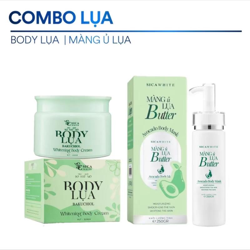 Bô kem Sica White,Body Lua 220gr + Ũ Lua 250gr -Hỗ trợ sáng Hồng da Dưỡng da body Dưỡng da body nữ.