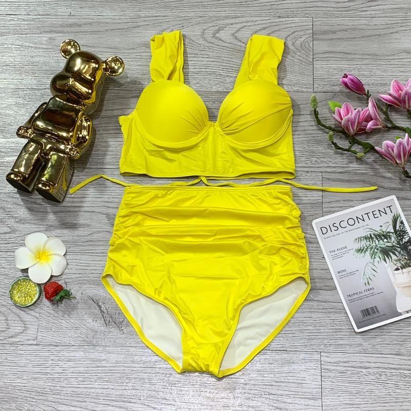 Product Introduction of Bikini đồ bơi nữ đi biển 2 mảnh áo kèm mút nâng quần cạp cao chất liệu thun lạnh BINSPORTS BHV036 52